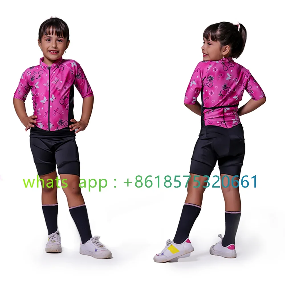 lynce 2023 Kids Cycling Jumpsuit Brazil Short Sleeve Bike MTB Practice Race Skinsuit Children\'s Triathlon Speed Cycling Clothing