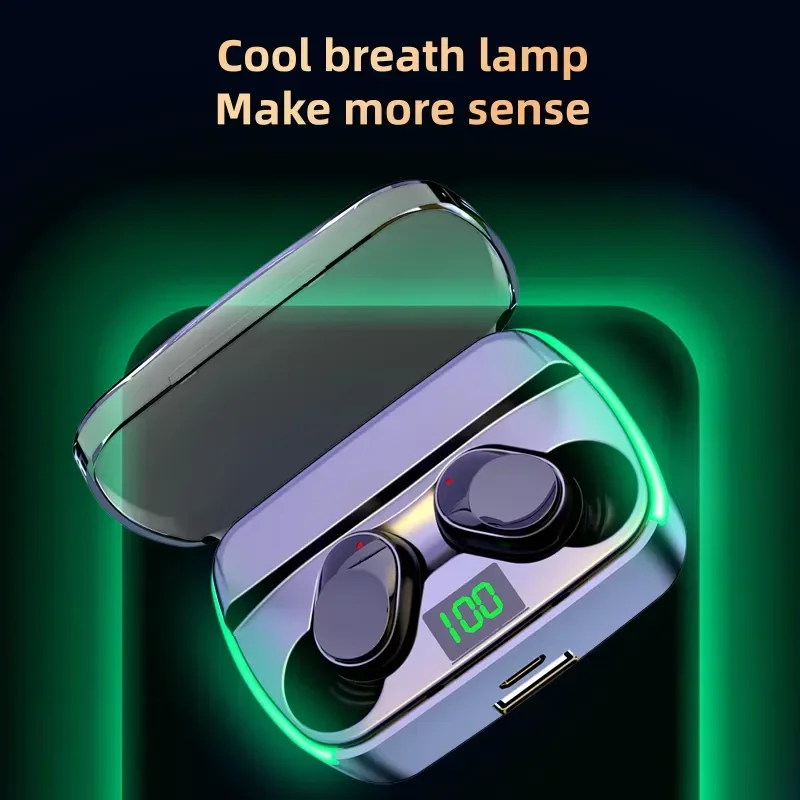 M60 Draadloze koptelefoon TWS Blue-tooth 5.3 Touch Smart Earbuds Gaming-hoofdtelefoon met lage vertraging en LED-display Power Bank