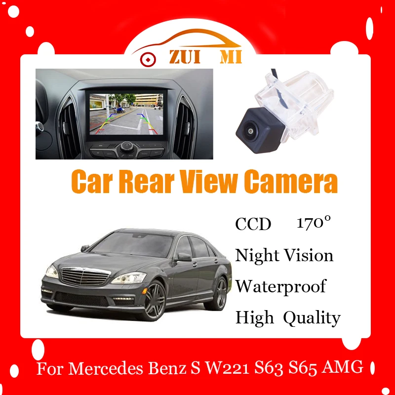 Car Reverse Rear View Camera For Mercedes Benz S W221 S63 S65 AMG Waterproof CCD Full HD Night Vision Backup Parking Camera