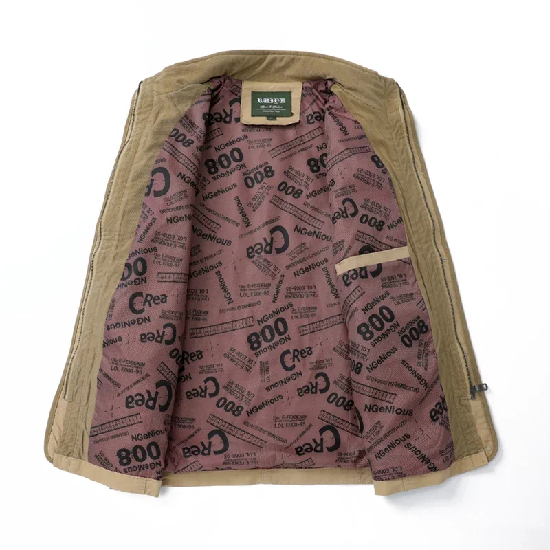 New Men's Spring Autumn Coat Casual Jackets Solid Color Multi Pocket Fashionable Coats High Quality Men's Wear Lapel Work Jacket