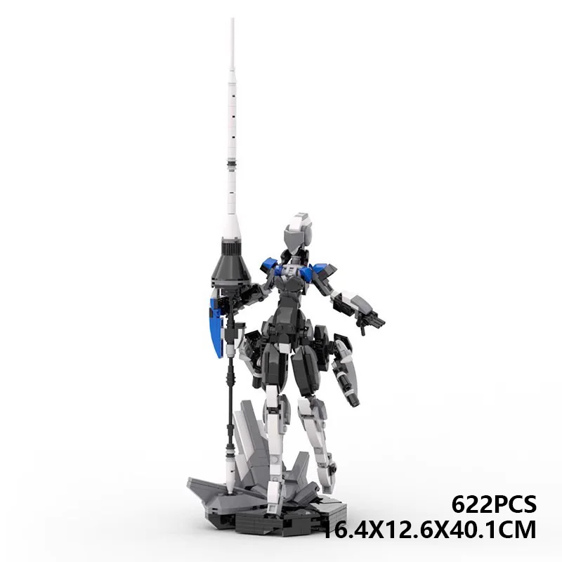 

MOC 622 шт. Mecha Girl Valkyrie Warrior робот мелкие частицы строительные блоки DIY Коллекционная модель
