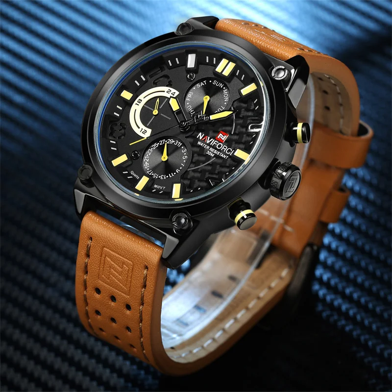 NAVIFORCE Watches Men Luxury Brand Quartz Watch Fashion Chronograph Watch Reloj Hombre Sport Clock Male Hour Relogio Masculino