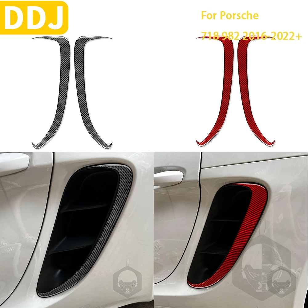 

For Porsche Boxster Cayman 718 982 2016-2022 Car Door Air Intake Patch Sticker Carbon Fiber Interior Car Accessories