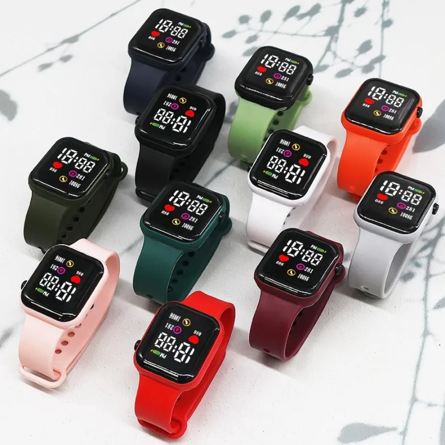 Led Digital Display Waterproof Electronic Watch Non Smart Watch Sport Fitness Led Digital Children Watch Children Universal