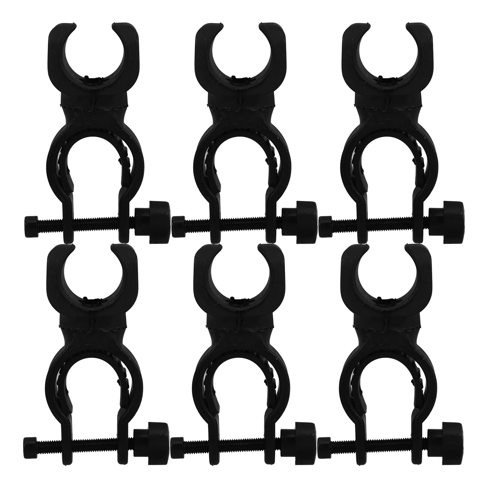 

6pcs Lightweight Practical Walker Accessories Cane Holder Flashlight Mount Clip for Crutches Bike Lamp Elderly Black