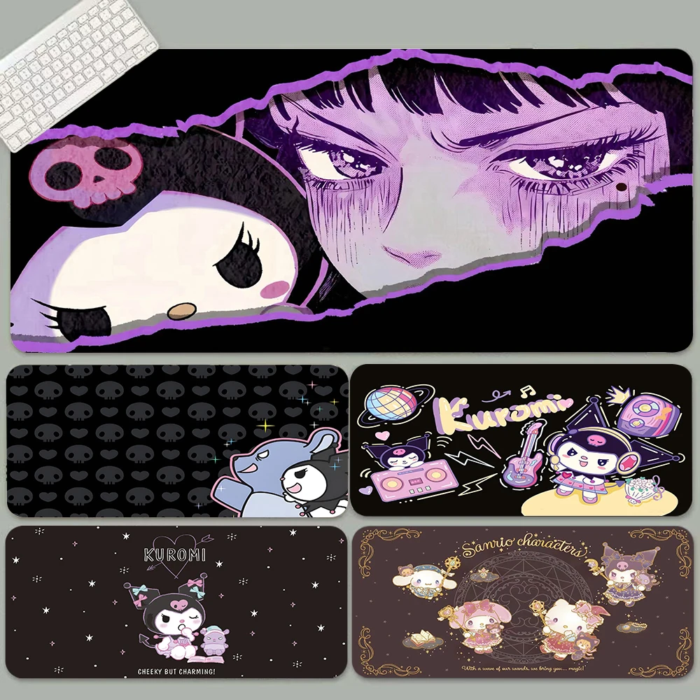 Cute Kuromi Melody Large Mouse Pad PC Game MousePads Desk Keyboard Mats Office Rubber Anti-slip Mouse Mice Mat 40x90 30x80 CM