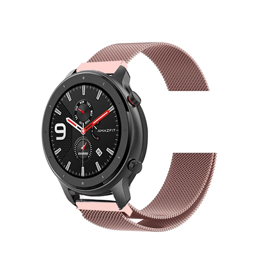 Cinghie ad anello magnetico da 18MM per Garmin Vivomove 3S/Vivoactive 4S bracciale in metallo per Fossil Gen 5E 42mm/ Fossil Gen 6 42mm