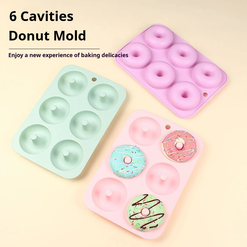 

Силиконовая форма для пончиков на 6 пончиков, форма для выпечки бубликов пищевых продуктов, антипригарная, можно мыть в посудомоечной машине, термостойкая и можно использовать в микроволновой печи