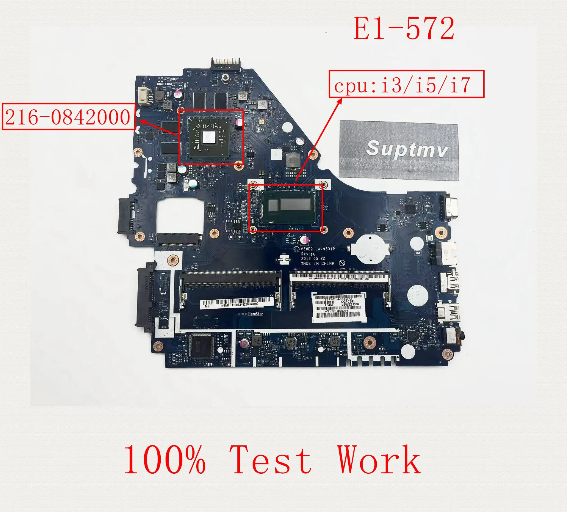 

Notebook Motherboard is Suitable for the Acer Aspire E1-572 E1-572G E5-572G V5WE2 LA-9531P DDR3 216-0842000 Test Work