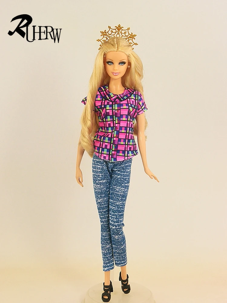 5 Pcs/lot New Fashion Wear Set Stylish Outfits Casual skirt Clothes for  Barbie FR Doll White Cloud Rainbow Pattern Doll dress - AliExpress 26