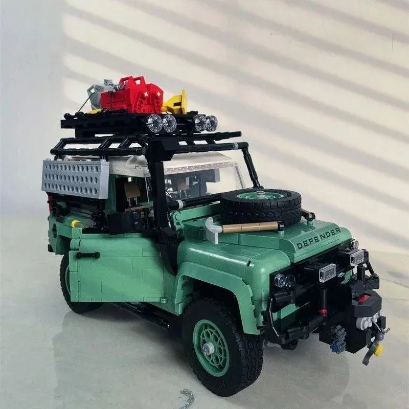 2336 peças blocos de construção land rover defender 90, quebra-cabeça 3d de carro de corrida off-road, haste brinquedo diy presente para adolescentes meninos meninas 14 +