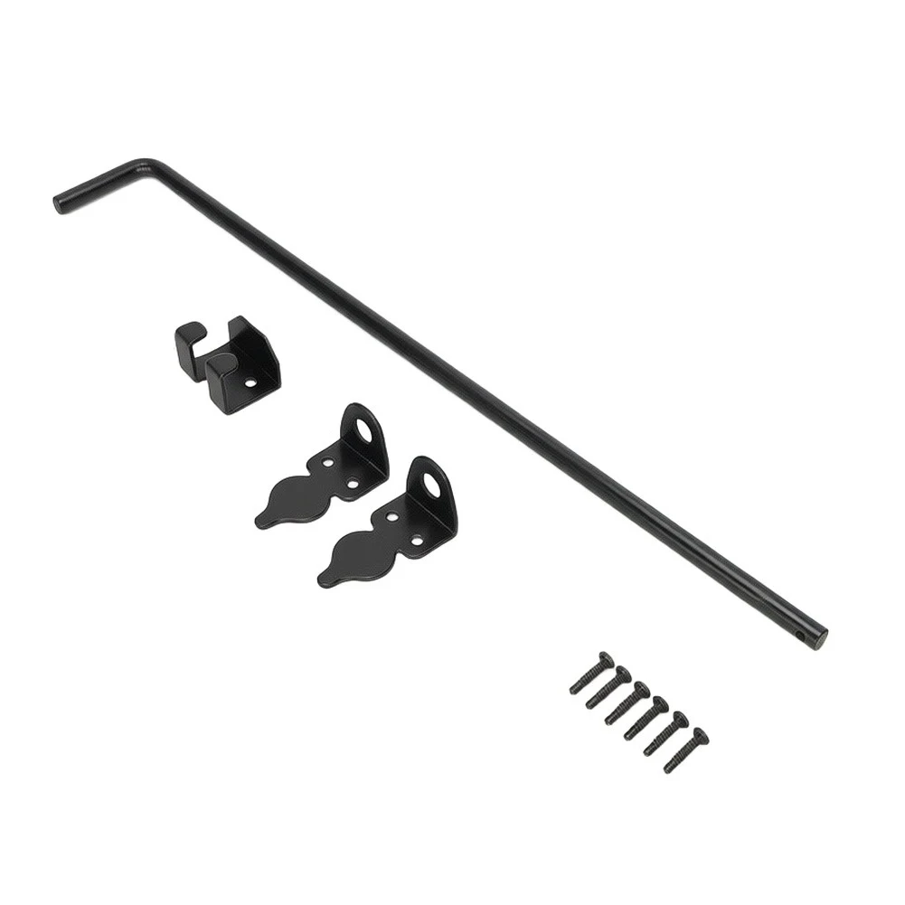 2-Pack 24-Inch Ground Drop Rod Set for Chain Link Fence Doors with Carbon Steel Construction and Matte Black Finish