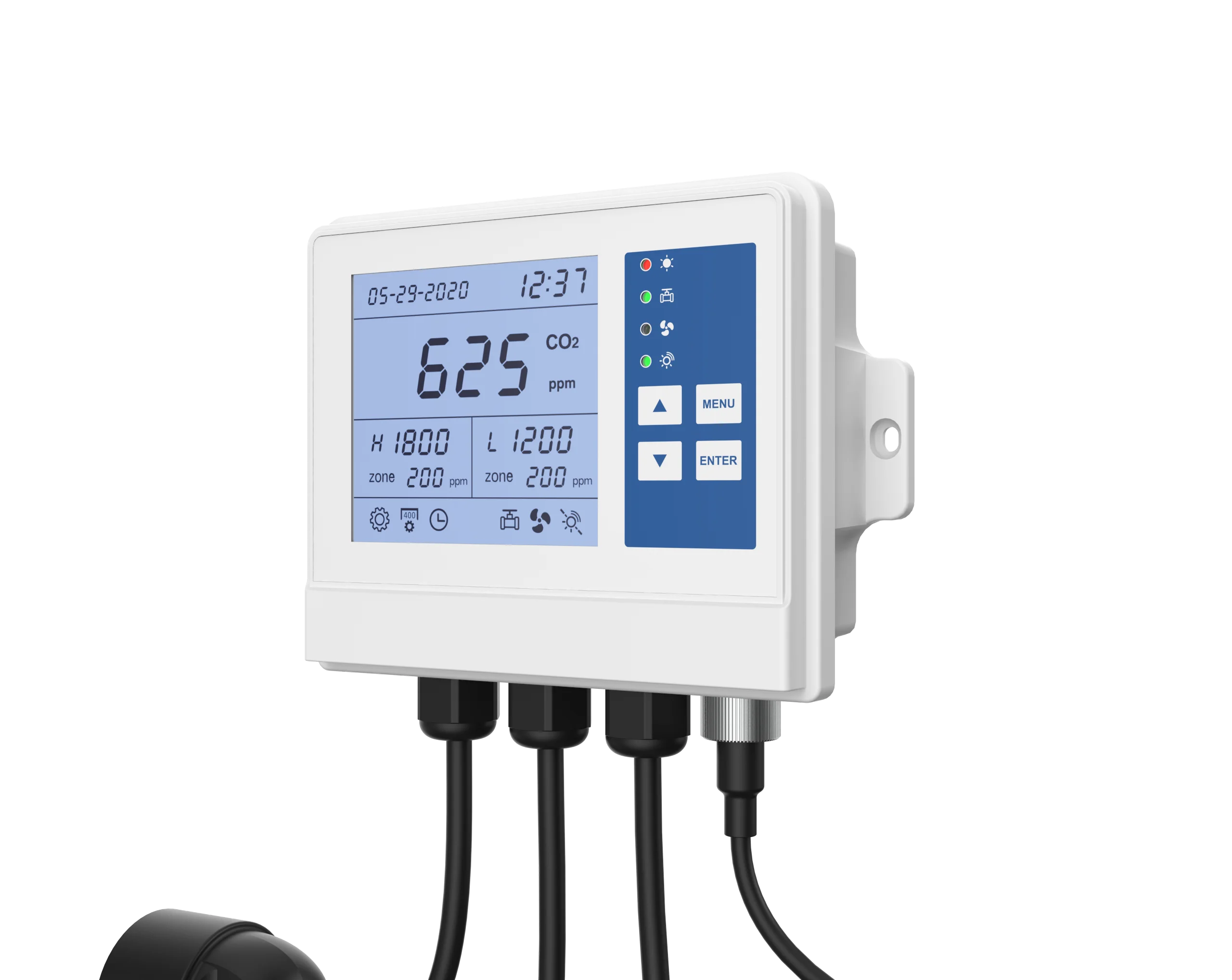 CO2 Controller Carbon Dioxide Controller CO2 Meter NDIR CO2 Sensor for Green House, Grow Rooms