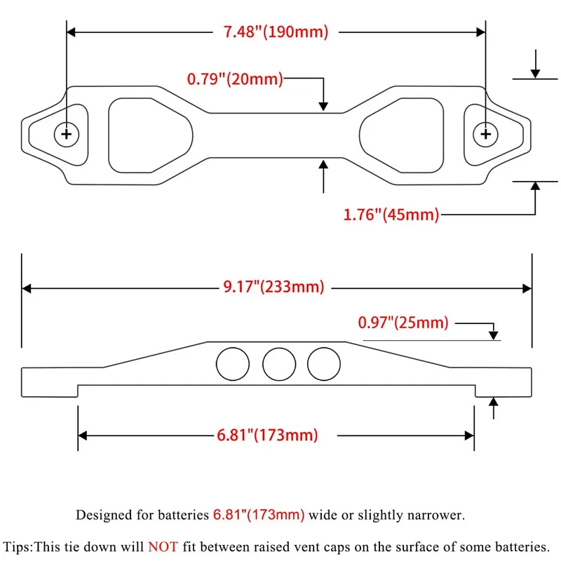 دائم الفولاذ المقاوم للصدأ بطارية السيارة التعادل أسفل جبل قوس هدفين بار ل 21 21R 22F 22HF 22R 24 24F 24H 24R 24T 25 26 26R الفضة #3