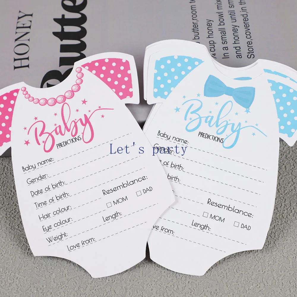 10 Sheets Gender Reveal Theme Party Predicitions Advice Game Card for Baby Shower Boy Girl 1st Birthday Party Decoration