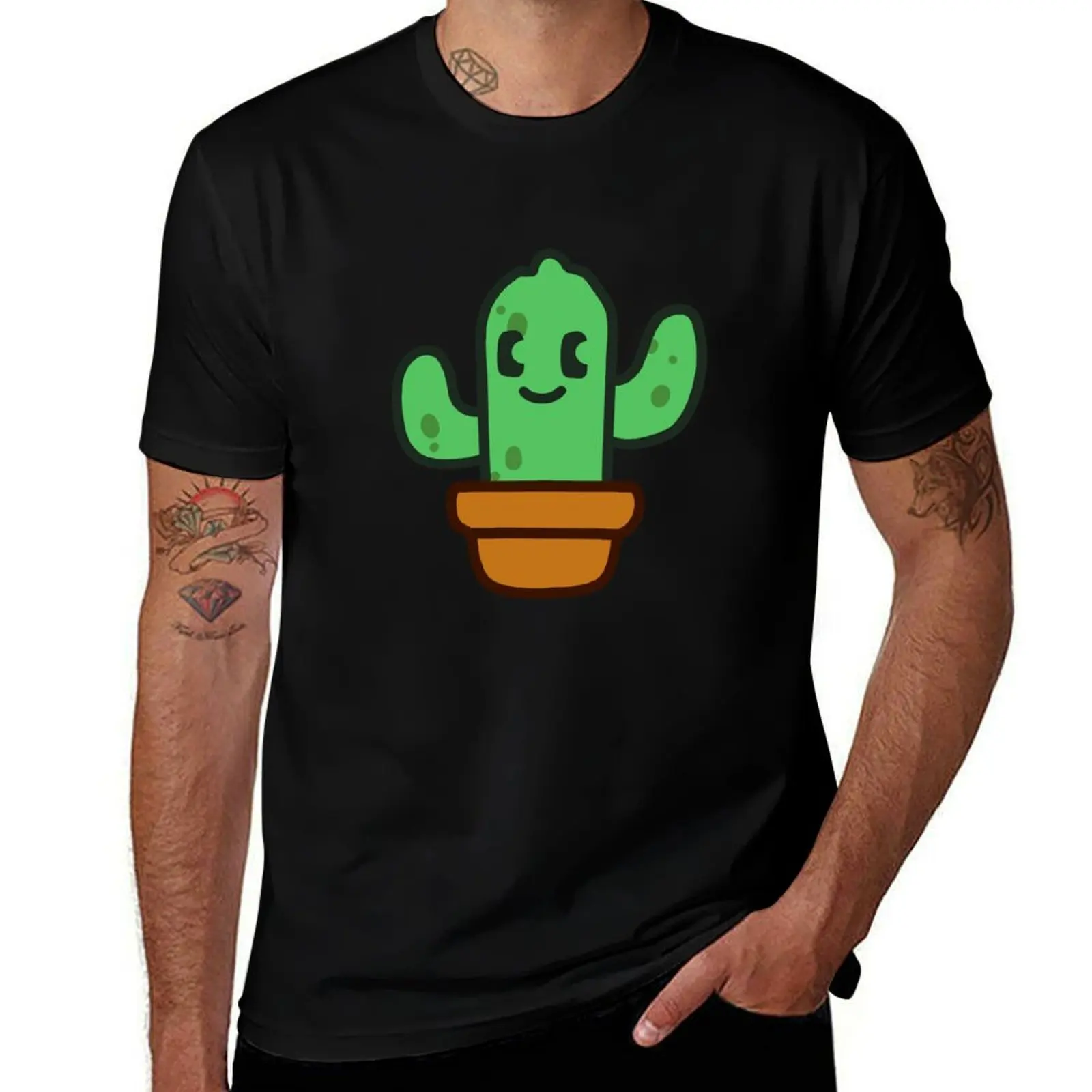 

Kawaii Cactus Sticker – Cute Happy Potted Plant Character for Plant Lovers T-Shirt anime tshirt men workout shirt