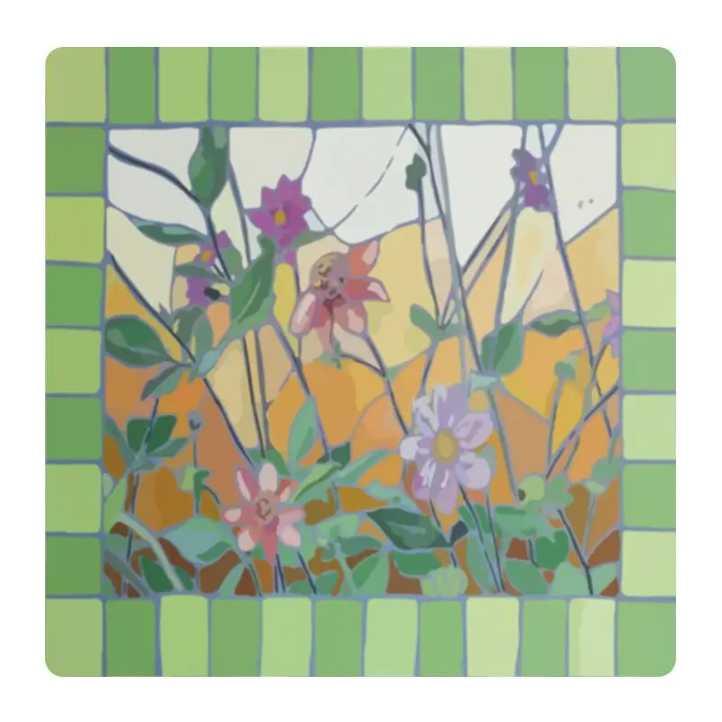 Mahjong Table Mat With Pink Stripes Square Shaped Mahjong Tiles Anti Slip And Noise Reducing Tabletop Portable Tabletop Decor