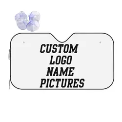 Custom Logo Text Name Windshield Sunshade Customized Photo Picture Personalized Universal Car Visor Sun Visor Sunscreen Curtain