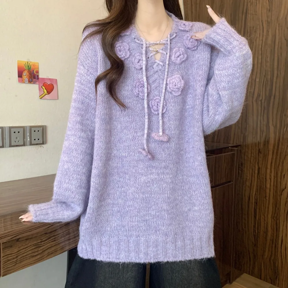 เสื้อยืดแขนยาวทรงเข้ารูปสไตล์วินเทจลายดอกไม้สามมิติ ดีไซน์หรูหรา สำหรับฤดูใบไม้ร่วงและฤดูหนาว มีไซส์พลัส