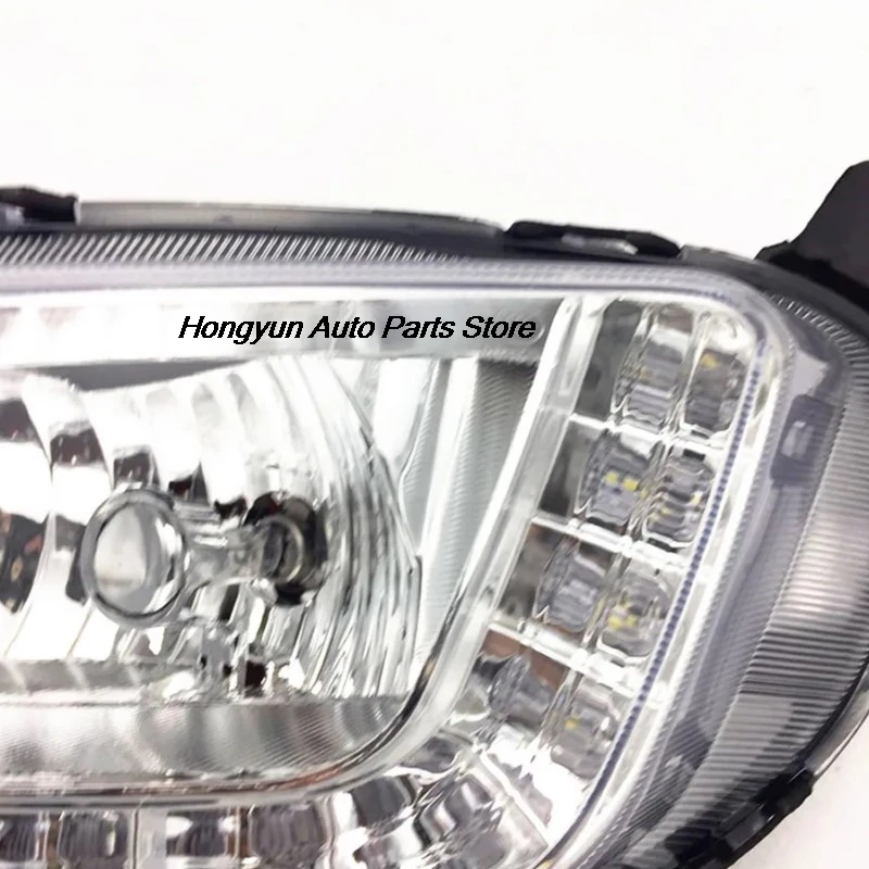 For Hyundai Santa Fe  IX45 2013 2014 2015 LED Fog Lamp Car Front Bumper Grille Signal Lamp Driving Fog Lights Assembly