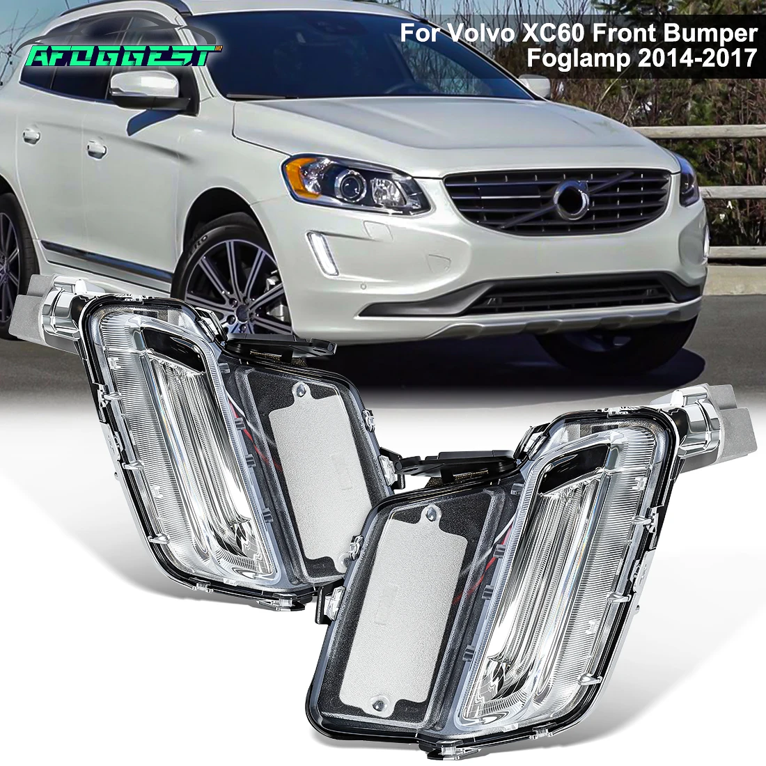 

Светодиодные противотуманные фары DRL для Volvo XC60 2014-2018, 2 шт., передние, дневные ходовые огни, 31364330, 31364331, 12В