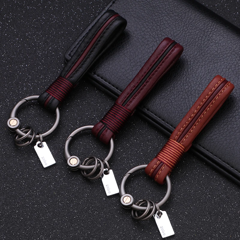 Luxury Lambskin Key Chain Leather Woven Rope Men Women Keychains Classic Car for Key Ring Holder Best Xmas Gift Dropshipping