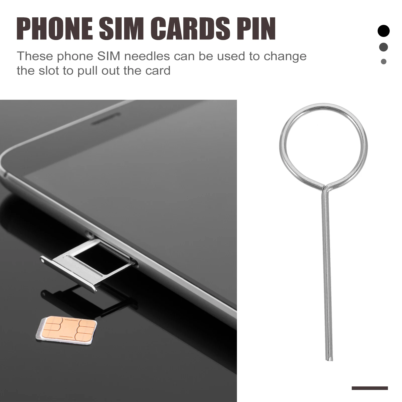 100pcs SIM Card Tray Removal Eject Pin Key Tool Stainless Steel Needle Ejector Eject Pin For Mobile Phone SIM Cards