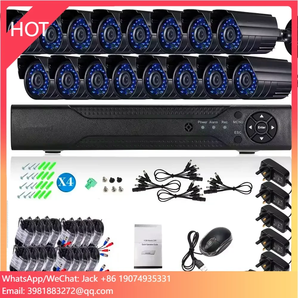 

Surveillance Security System 16 Channel Standalone H.264 DVR 16pcs CCTV Day/Night Camera