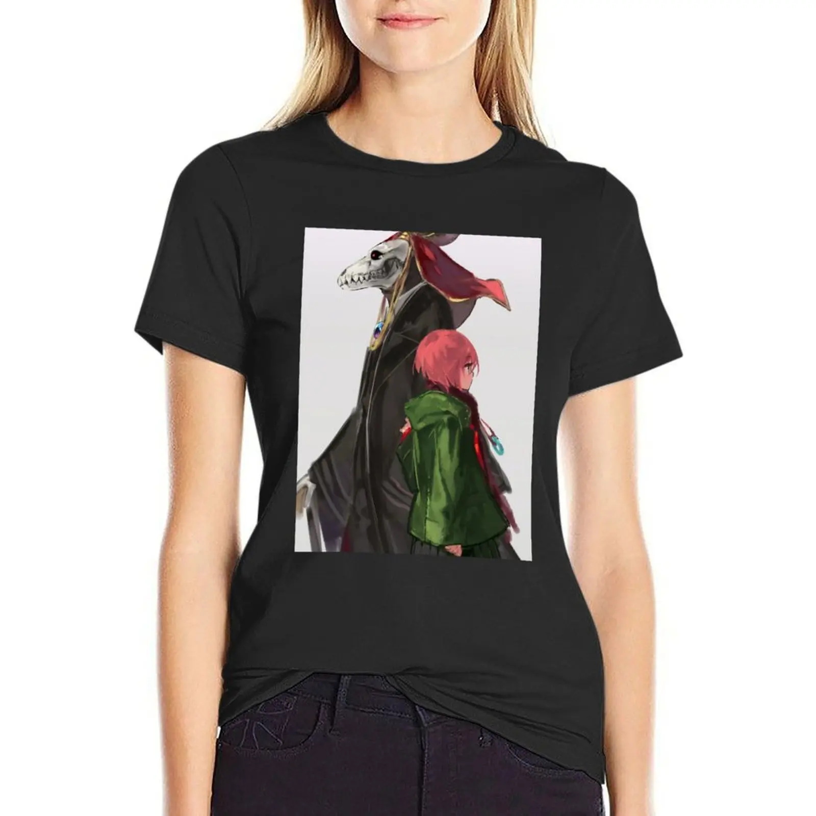 Chise x Elias - Magus Bride T-Shirt female Short sleeve tee vintage lady clothes oversized t shirts for Women