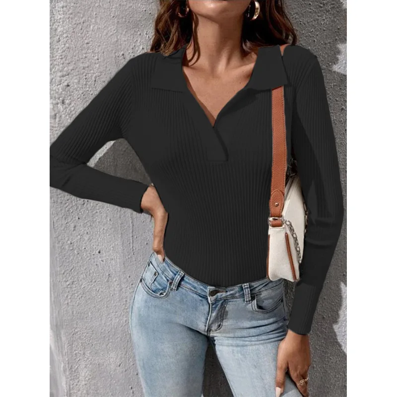 Faionable Women's Pullover Knit Sweater T-irt Casual Sle Long Sve  Color Top Polyester Material A-Line Sve