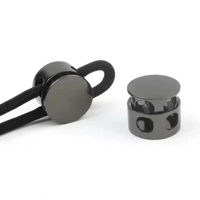 10 Stück Legierung 2-Loch-Pressverschluss Kordelstopper Stoff-Schnürsenkelklemme Knebelverschluss Schnallen Lanyard-Seil Kordelzug Nähzubehör – Detail 11
