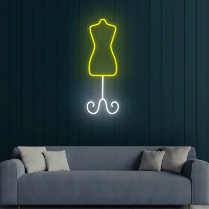 Custom woman dummy neon sign for a clothing store mannequin decor sign for atelier store decor neon