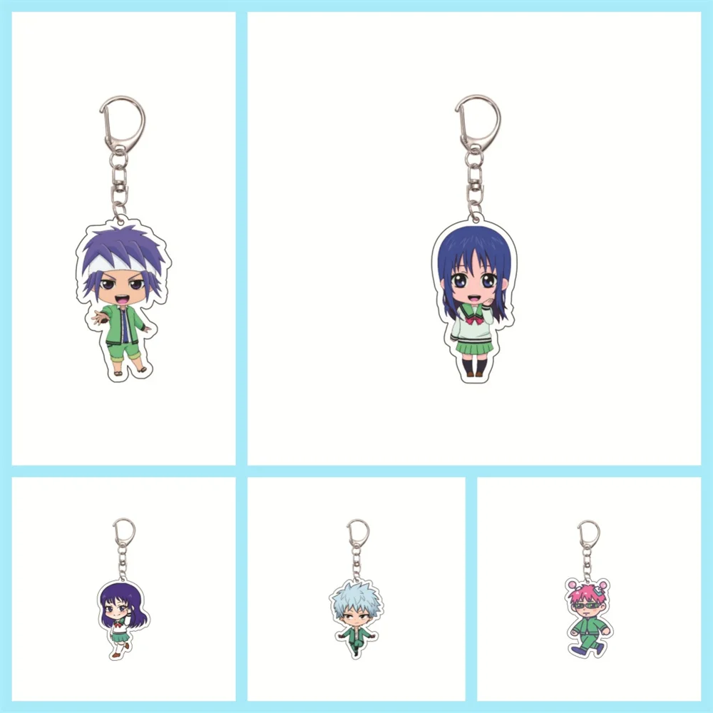 

6CM NEW Anime The Disastrous Life of Saiki K Acrylic Keychain Model Cosplay Charm Characters Ornament Accessories Christmas Gift