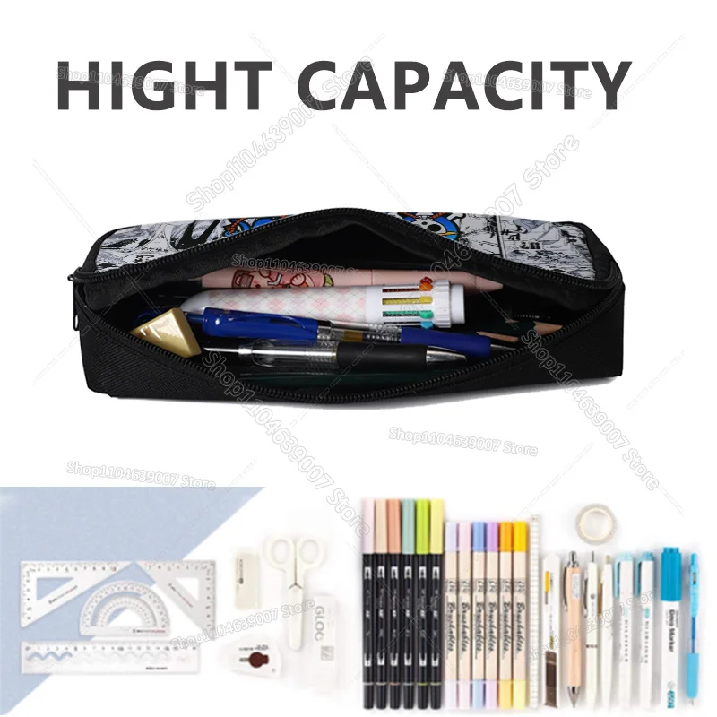 Anime Luffy Cancas Student Pencilcase One Pieces Print Pencil Bag School Supplies Stationery Storage Pouch Pen Box Case - view 5