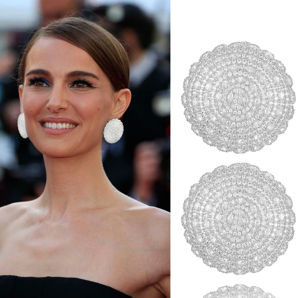 

Missvikki 2025 New High Quality Luxury Sterling Silver Earrings For Women Bridal Earrings Cute Shiny Flowers Fashion Lady Gift