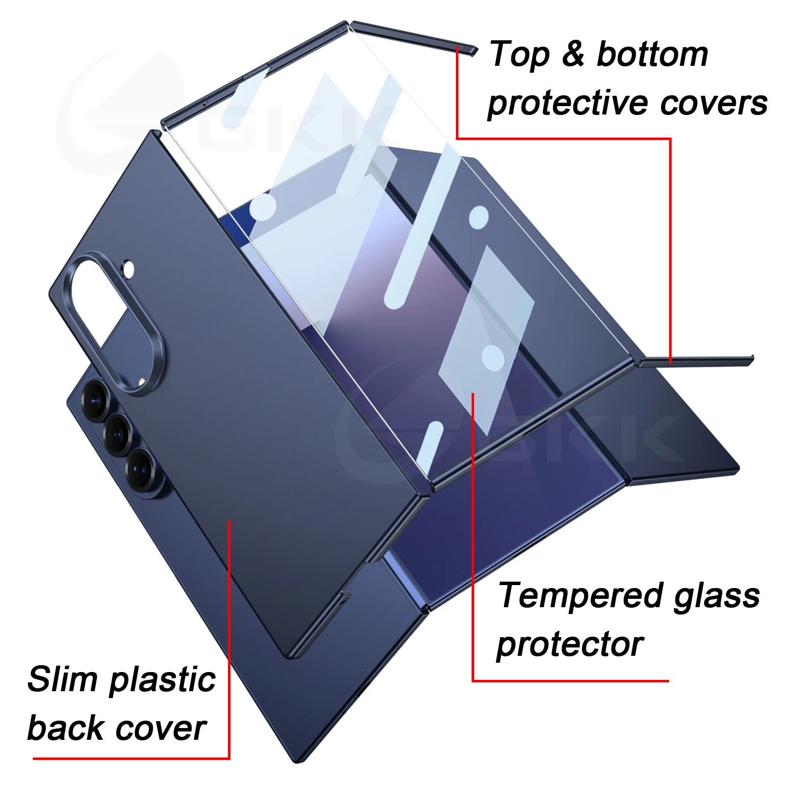Ultracienkie szkło ochronne na ekran do Samsung Galaxy Z Trifold, plastikowa osłona ochronna 4 w 1 z matowym wykończeniem do etui Galaxy Z Trifold — zdjęcie produktu 3