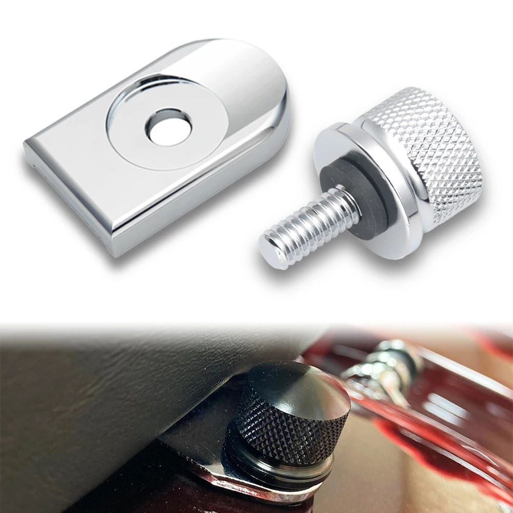 

Chrome Motorcycle Seat Bolt Screw Nut Tab Kit Mount Knob Cover Aluminum Fits For Harley Touring Street Road Glide Dyna Sportster