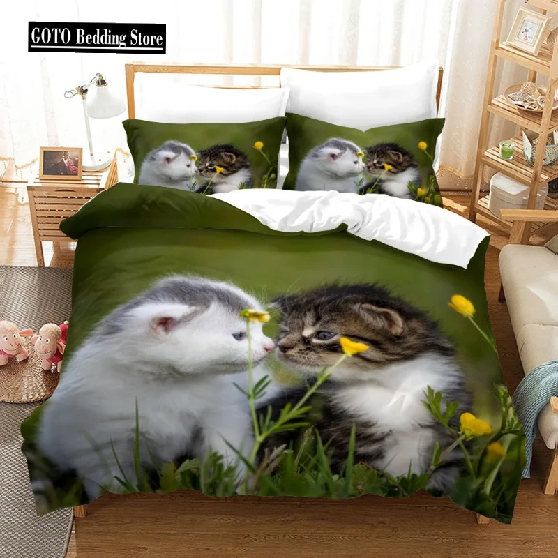 

200x200 Housse De Couette Cat Lovers Bedding Sets Cover Winter Bedroom Duvet Cover Pillowcases Kid,twin Pet Cats Bedding 150x200