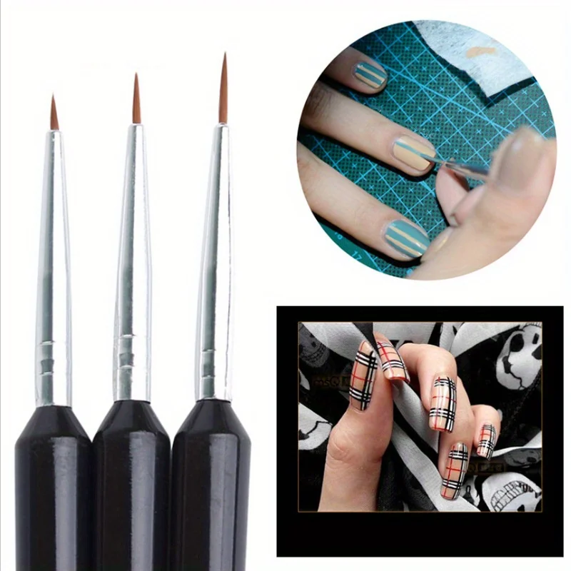 6pcs ultra-fine drawing pens, nail art pens, 3 different sizes, nail brushes, detail brushes, DIY crafts, sculpture painting,