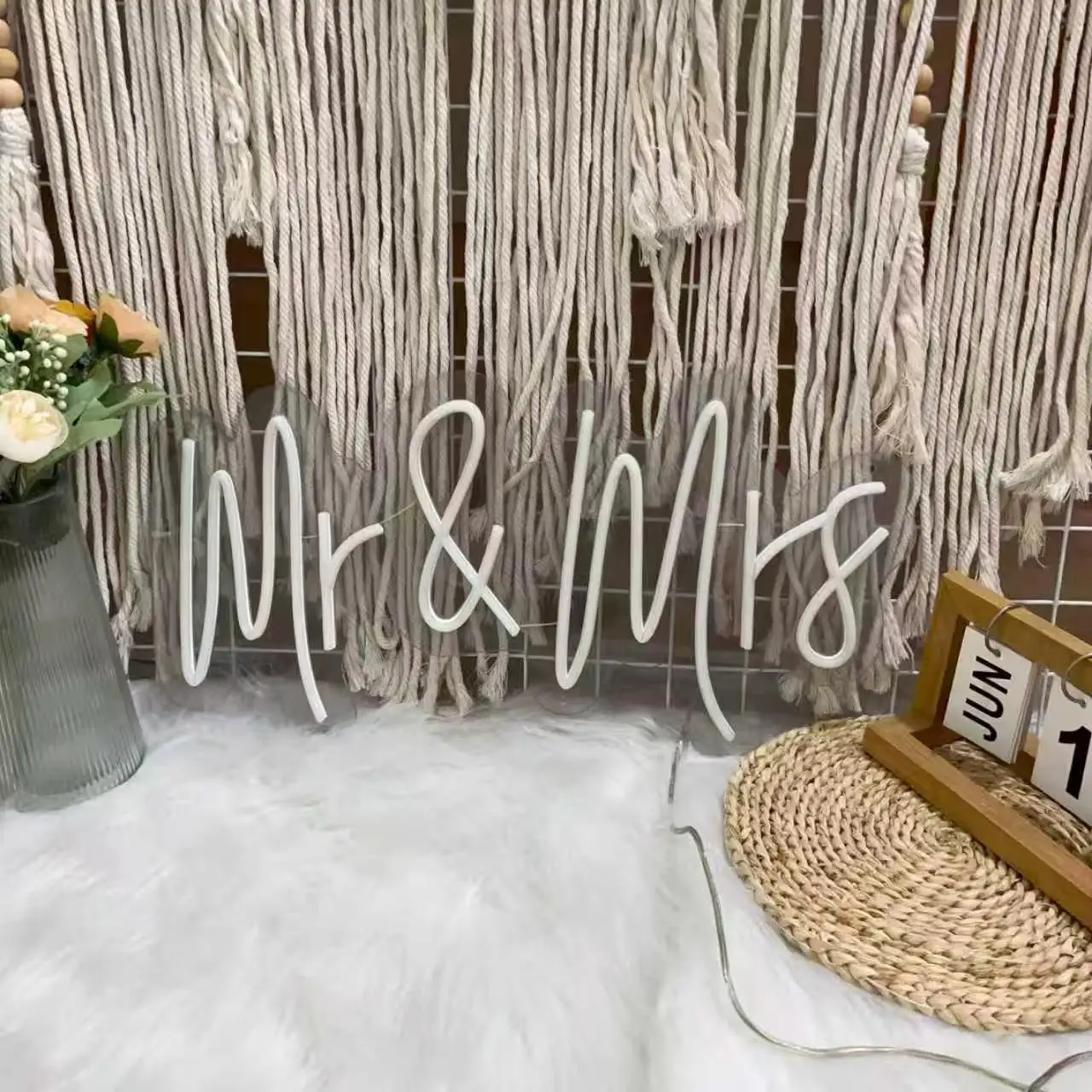 السيد والسيدة LED النيون ديكور الزفاف هدية للأزواج رومانسية الزفاف الذكرى عيد الحب الديكور أضواء النيون Led #4