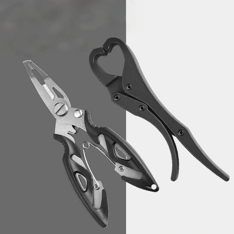 

2pc Mini Stainless Steel Fishing Pliers Set Lure Pliers with Fish Gripper Line Cutter Hook Remover
