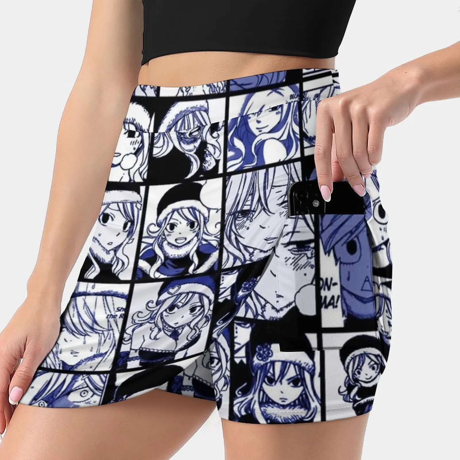Juvia Lockser-Fairy Tail Collage Women's skirt Sport Skort Skirt With Pocket Fashion Korean Style Skirt 4Xl Skirts Fairy Tail view 2