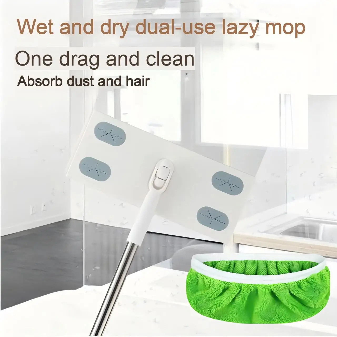 3 قطع من قماش الممسحة المسطح للغسيل المنزلي، وسادة غطاء قماش بديلة للممسحة المسطحة القابلة لإعادة الاستخدام