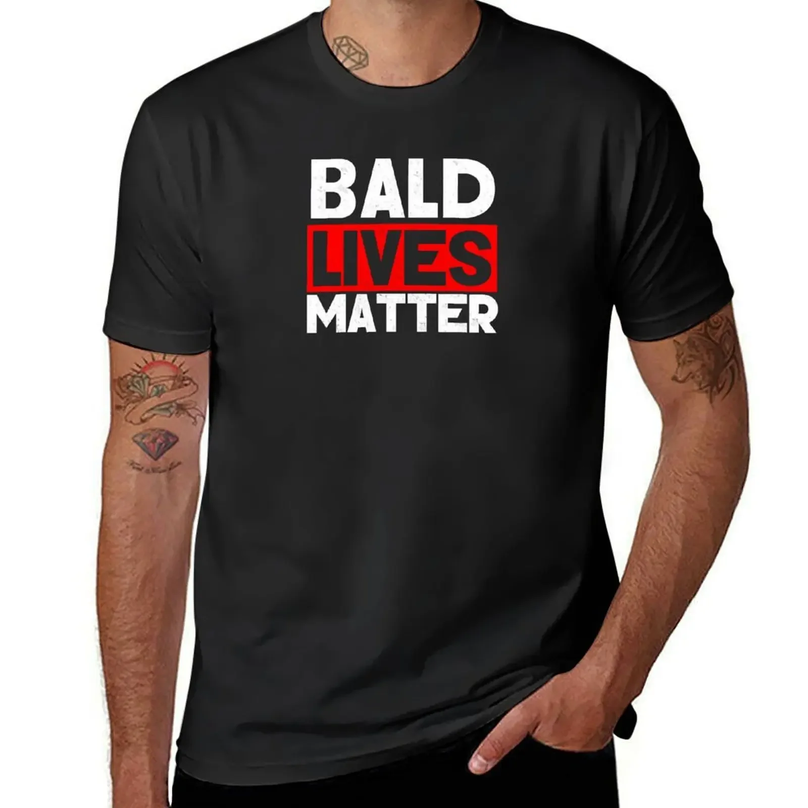 Funny Bald Lives Matter Receding Hair Balding Bald Guy Shirt T-Shirt sweat plain mens t shirts top quality