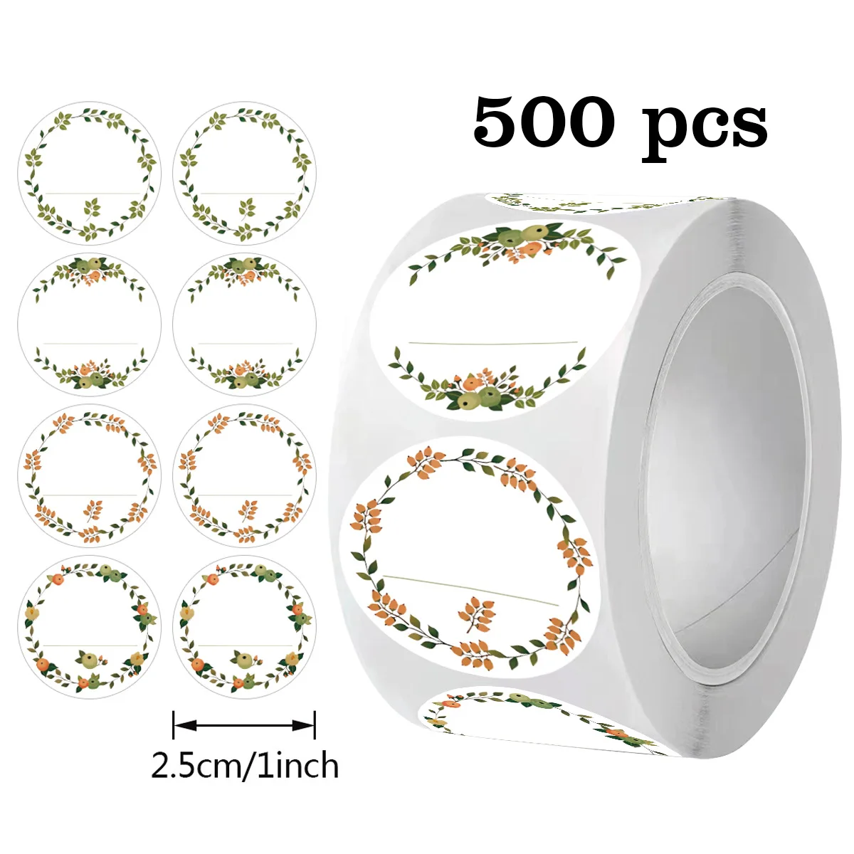 100-500pcs 1inch DIY Blank Writable Name Sticker Tape for Product Sealing Decoration Supply Classification Packing Label