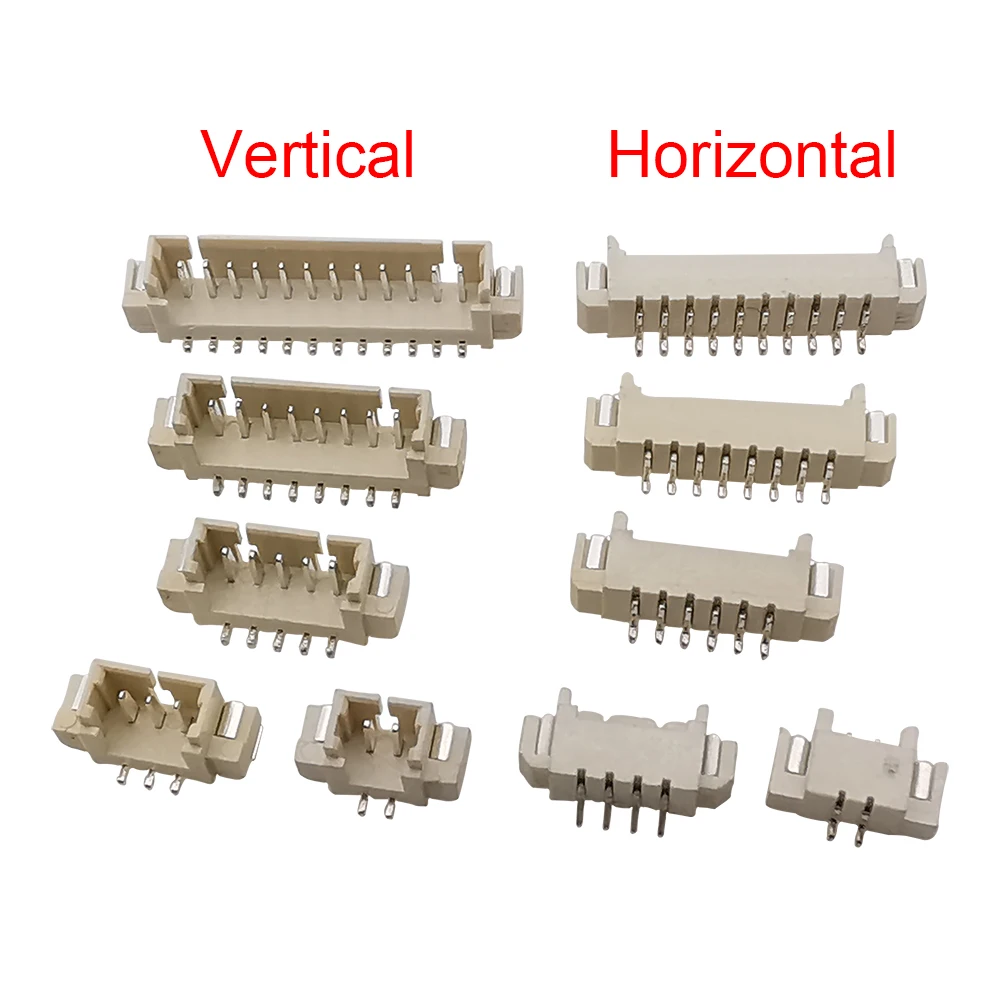 50/100szt JST 1.25mm 2P 3P 4P 5P 6P 7P 8P 9P 10P 12PIN SMD Poziome pionowe męskie złącze wtykowe Gniazdo pinowe JST 1.25
