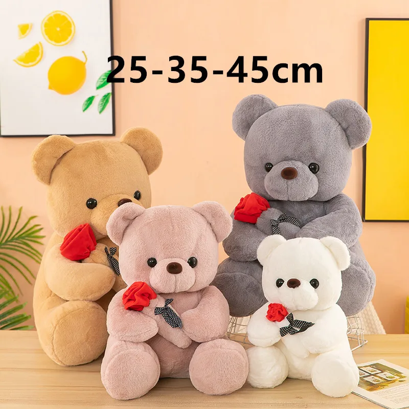 

Cute Rose Bear Plush Toy Cloth Doll Children's Doll Valentine's Day Gift Decorative Ornament