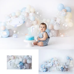 Blue Sea Balloons Arch Backdrops Kids Baby Birthday Cake Smash Photocall Decors Child Adult Photo Undersea Theme Backgrounds