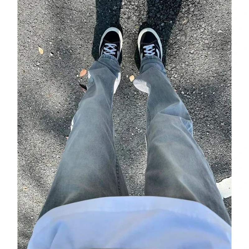 

Мужские летние тонкие джинсы Cleanfit Slim Fit с прямыми штанинами, эластичные, цвета цементно-серого, в стиле US Sle Vibe, с легким клешем, молодежный тренд