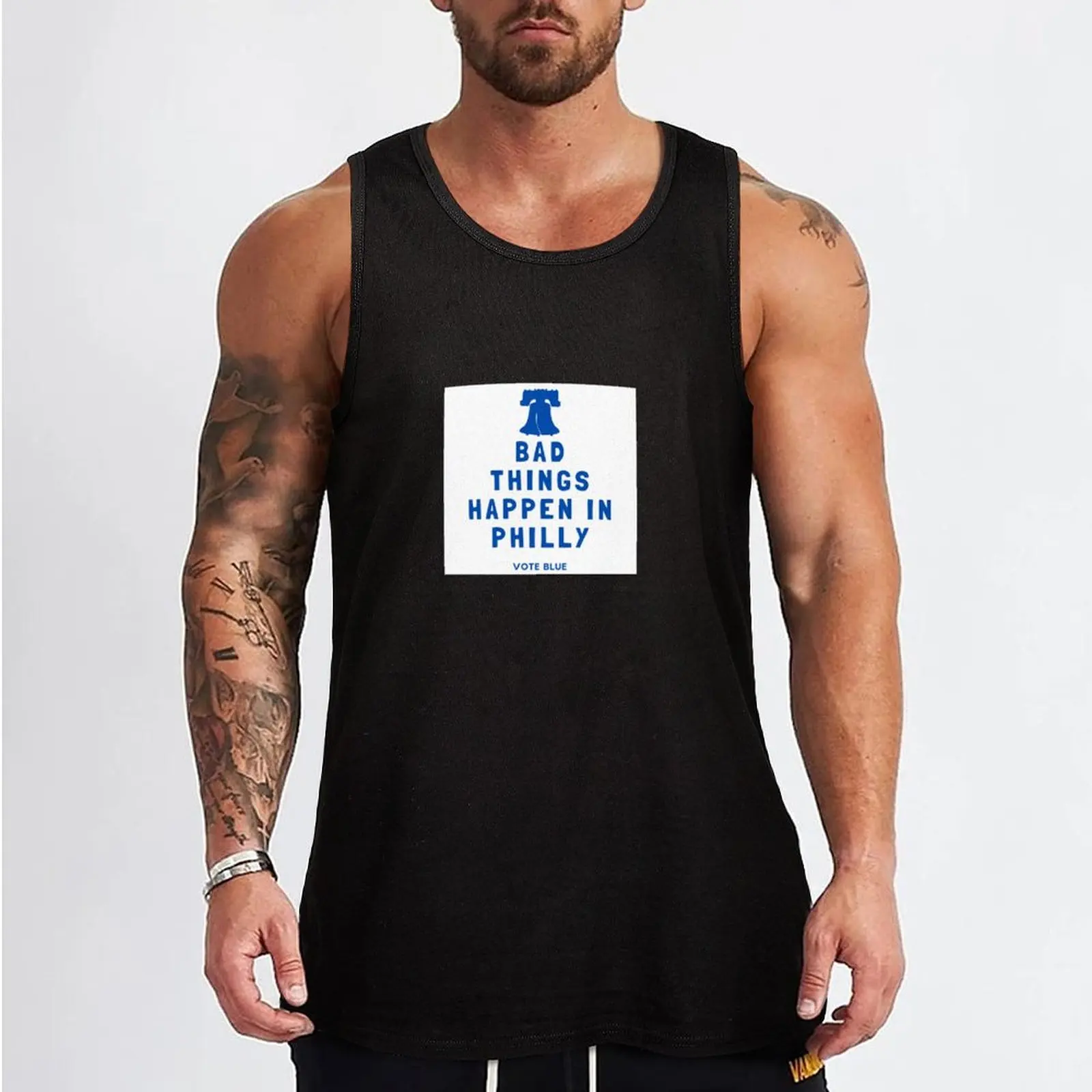 Bad Things Happen In Philly Tank Top sleeveless shirt man gym Male clothes sleeveless gym shirt man fitness Men's cotton t-shirt